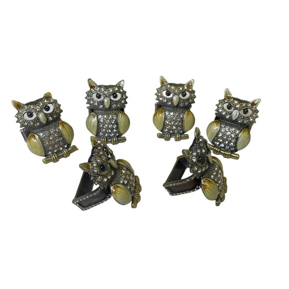 Saro Other - Saro Lifestyle Collection Owl Napkin Rings Set of 6 Bronze Dinnerware u